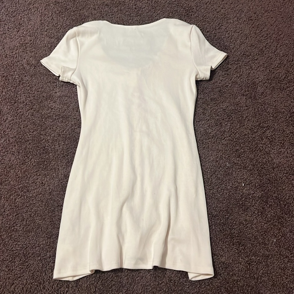 Cream Button-Front Dress - Picture 2 of 3